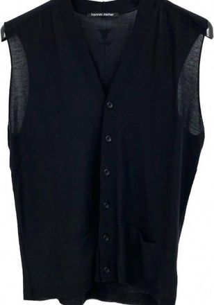 Hannes Roether Womens Knit Sweater Vest In Black