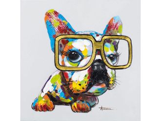 Schubiger M&ouml;bel Bild Hund mit Brille