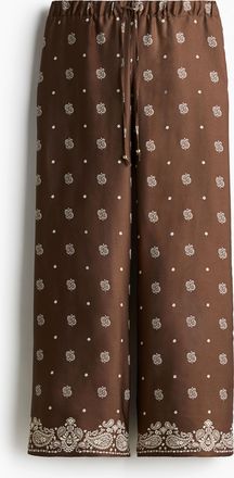 H&M Weite Hose mit Kordelzug - Beige