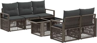 vidaXL Conjunto De Sof&aacute;s De Jard&iacute;n 6 Uds. Gris Y Gris Oscuro Vidaxl