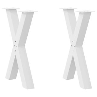 Berkfield Home Dining Table Legs X-Shaped 2 pcs White 50x(72-73) cm Steel