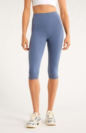 Zella Studio Luxe High Waist Capri Leggings in Blue Vintage at Nordstrom, Size Xx-Large
