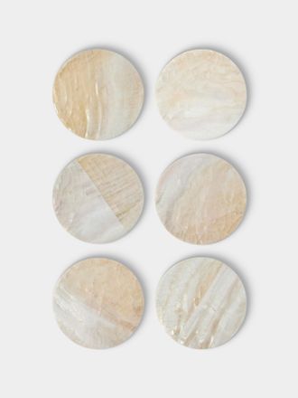 Objet Luxe Set of 6 Mother-of-Pearl Coasters