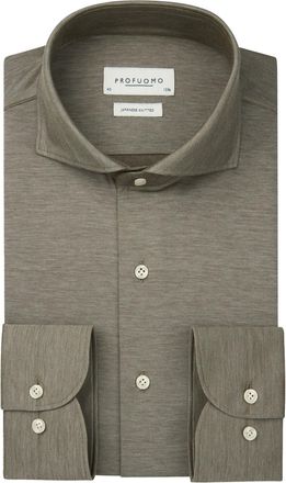 Profuomo business overhemd Profuomo Japanese Knitted groen