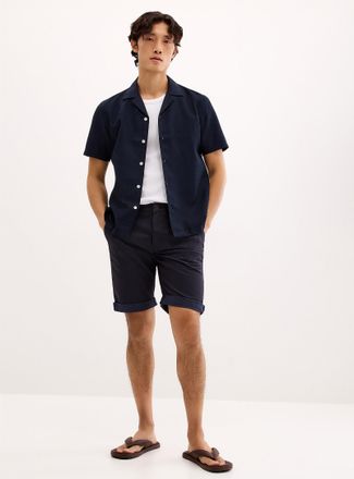 Lindbergh Mens Mini-pattern chino Bermuda Shorts