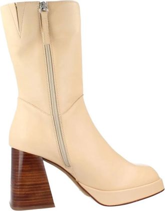 &Aacute;ngel Alarc&oacute;n Elegante Haklaarzen voor Vrouwen - Dames - Laarzen met Hak - Beige - 38 EU - Schoenen