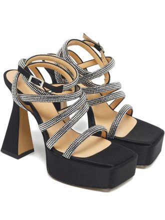 Mach & Mach Sydney platform embellished sandals - Black