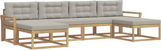 vidaXL Conjunto De Sof&aacute;s De Exterior 6 Uds. Blanco Y Gris Claro Vidaxl