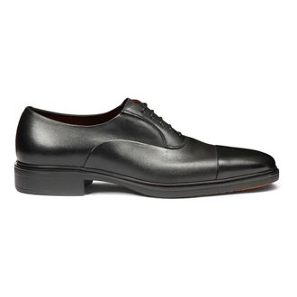 Santoni Leren Easy-On Oxford schoenen - Heren - Nette schoenen - Zwart - 43 EU - Leer - Schoenen