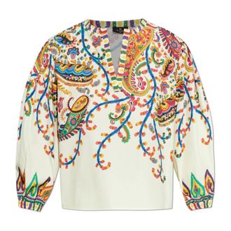 Etro Etro, Blouses, female, Multicolor, Size: 2XS Sweetheart-Neckline Top