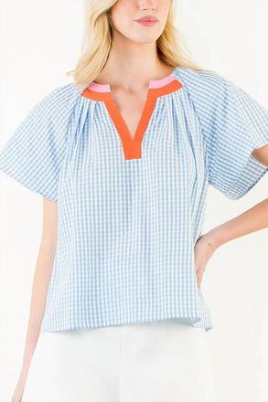 THML Clothing The Betsy Blouse In Blue