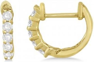 Allurez Hinged Hoop Lab Grown Diamond Huggie Style Earrings 14k Yellow Gold (0.25ct)