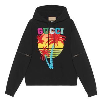 Gucci Sunset Hooded Sweatshirt With Removable Sleeves Black 700117-XJEOT-1082