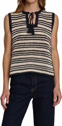 Nation Ltd Priscilla Crochet Tank Top In Seascape Stripe