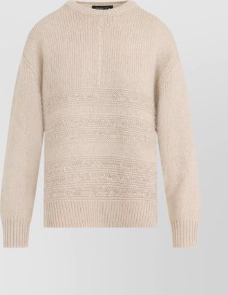 Fabiana Filippi textured knit camel sweater with ribbed edges