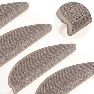 Berkfield Home Stair Mats Self-adhesive 15 pcs 56x17x3 cm Dark Beige | Size: Medium
