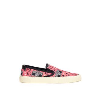 Saint Laurent Pink Cotton Platform Womens Sneakers