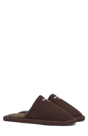 Barbour Everitt Sueded Mule Slipper in Brown at Nordstrom, Size 12