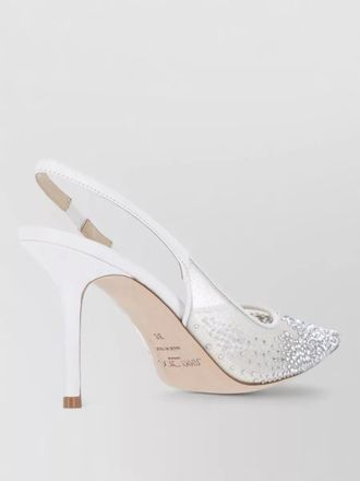 Jimmy Choo London pointed toe stiletto heel pumps transparent