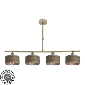 Fabrilamp Lampara Gilda 4xe14 Cuero/madera Oscura Regx76x14 Cm