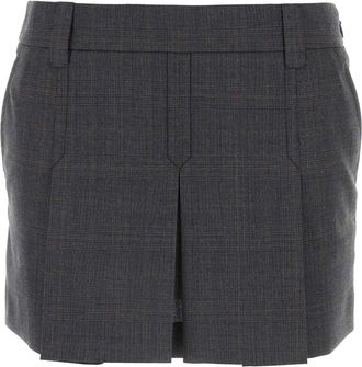 Miu Miu Glencheck Mini Skirt