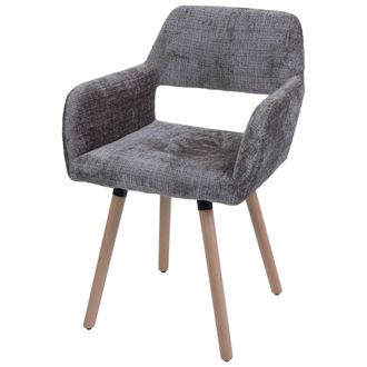 Hhg Nunca Usado] Silla De Comedor Hhg 867 Ii, Silla Silla De Cocina Silla Tapizada, Madera Tela/textil Chenilla (465g/m&sup2;) Mvg, Marr&oacute;n