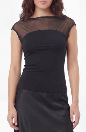 By Design Fiona Mesh Top in Black at Nordstrom Rack, Size X-Small