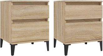 vidaXL Mesitas De Noche 2 Unidades Roble Sonoma 40x35x50 Cm Vidaxl