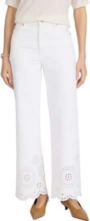 Frame Denim The Eyelet Flare Jeans in White at Nordstrom, Size 27