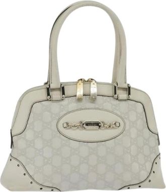 Gucci Pre-owned Handbags, female, White, Size: ONE SIZE Pre-owned Canvas Handbag
