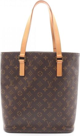 Louis Vuitton Brown Coated Canvas Leather Handbag Tote Bag (Pre-Owned)