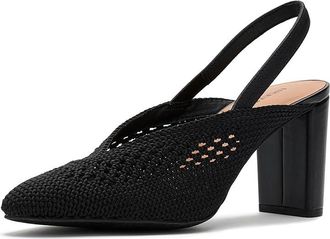 Lucky Brand Melony Woven Slingback High Heel Womens Shoes Black : 5.5 M, Synthetic