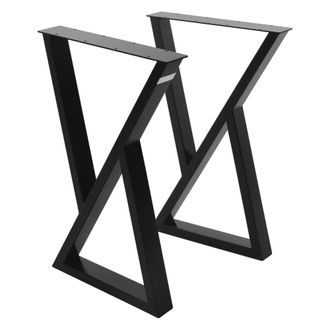ML Design 2x patas de mesa industrial 40 x al71cm metal en acero negro forma x