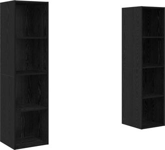 vidaXL TV Cabinet 2 pcs Black 37 x 37 x 142.5 cm Engineered wood vidaXL