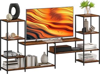 HOMCOM TV Unit For TVs Up To - Industrial TV Stand With Shelves - 55 Inches | TJ Hughes