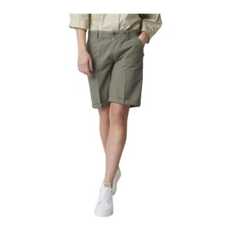 40weft Basic Striped Chino Shorts - female - 40WEFT - Casual Shorts - Green - S - Shorts