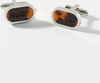 HUGO BOSS Mens Tortoiseshell cufflinks