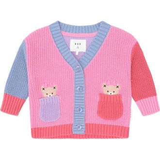 Huxbaby Colour Block Huxette Cardi in Strawberry Multi at Nordstrom, Size 6-12M Au