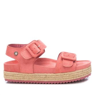 Xti Womens Suede Flatform Sandals In Light/pastel Red