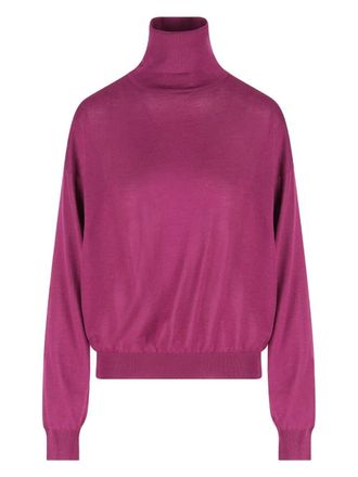 Saint Laurent Maglione A Collo Alto In Lana-Donna