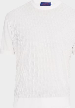 Stefano Ricci Mens Cashmere Short-Sleeve Crewneck Sweater