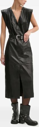 Iro Abito midi Penelope con spacco - Nero