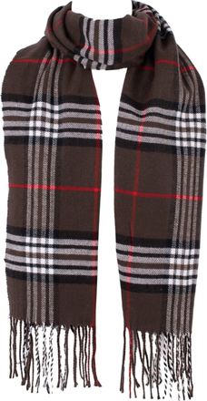 Hat To Socks Super Soft Classic Check Plaid Winter Scarf for Men and Women (Brown)