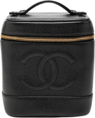 Chanel Pre-owned Vanity Bag - Dames - Vintage Handtas - Zwart - ONE Size - Leer - Vintage