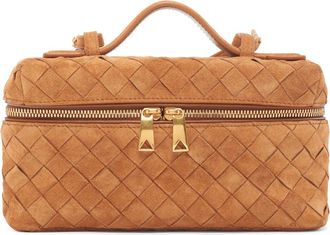 Bottega Veneta Intrecciato Leather Convertible Vanity Case in 2588 Amber-Gold at Nordstrom