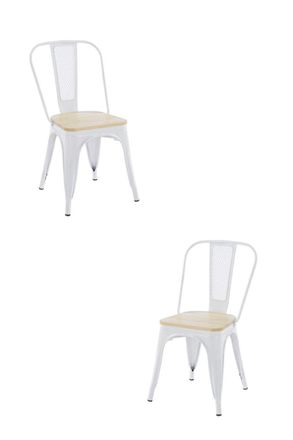 Regalos Miguel Packs Sillas Comedor - Pack 2 Sillas Valix Madera Natural - Blanco