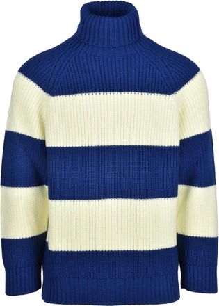 Sunnei Hoge Hals Wol Trui - Heren - Coltruien - Blauw - S - Wol - Truien & Vesten