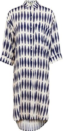 Lenny Niemeyer Formentera chemisier-print shirt dress - White