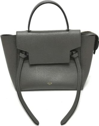 Celine Pre-owned Leather celine-bags - Dames - Vintage Handtas - Grijs - ONE Size - Leer - Vintage