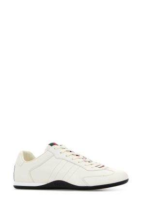 Gucci Mens White Leather Gucci Shift Sneakers Milkshakevrvvrv Calf Skin